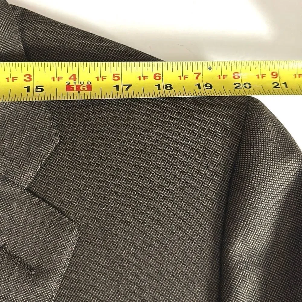 Ermenegildo Zegna Switzerland Wool Suit Jacket Blazer Taupe Brown 46L